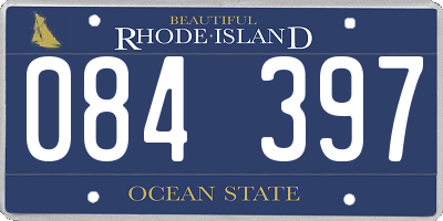 RI license plate 084397