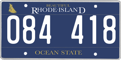 RI license plate 084418