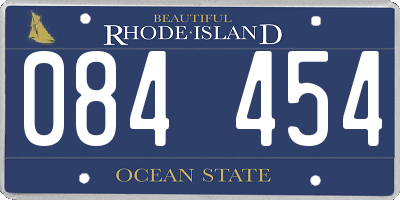 RI license plate 084454