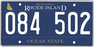 RI license plate 084502