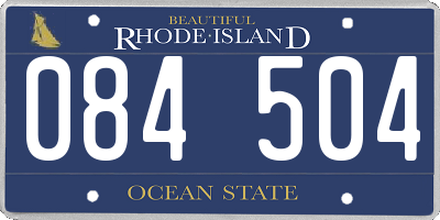 RI license plate 084504