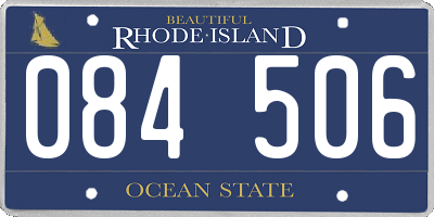 RI license plate 084506