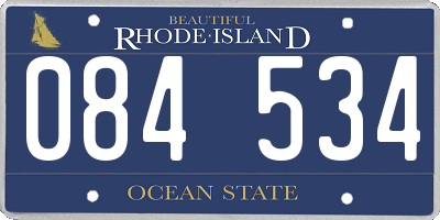 RI license plate 084534