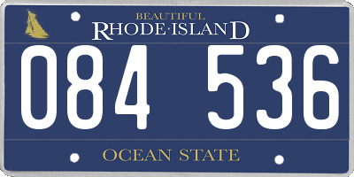 RI license plate 084536