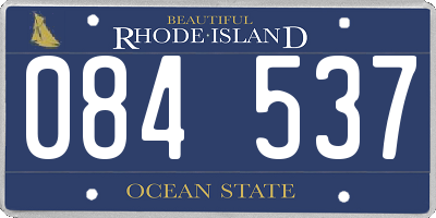 RI license plate 084537
