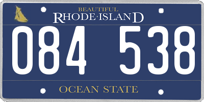 RI license plate 084538