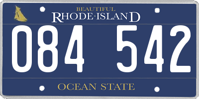 RI license plate 084542