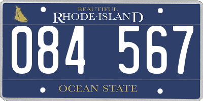 RI license plate 084567