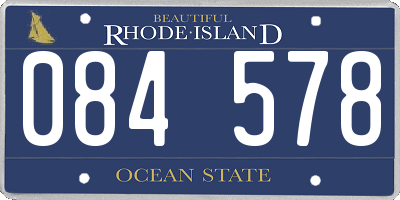 RI license plate 084578