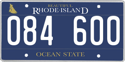 RI license plate 084600