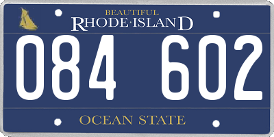 RI license plate 084602