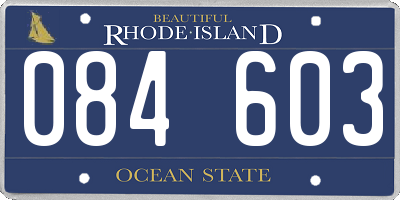 RI license plate 084603