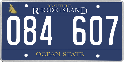 RI license plate 084607