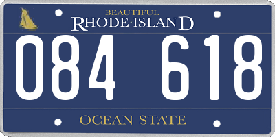RI license plate 084618