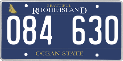 RI license plate 084630