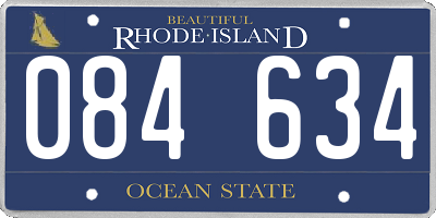 RI license plate 084634