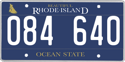 RI license plate 084640