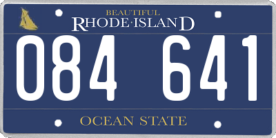 RI license plate 084641