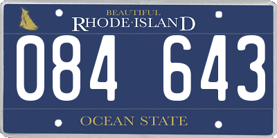 RI license plate 084643