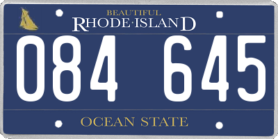 RI license plate 084645