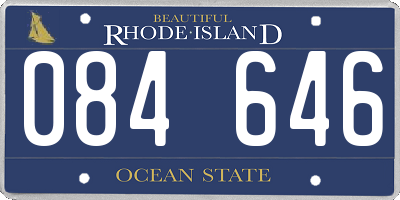 RI license plate 084646