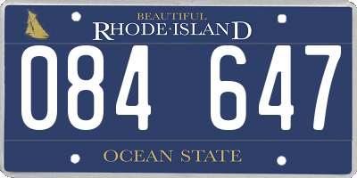 RI license plate 084647
