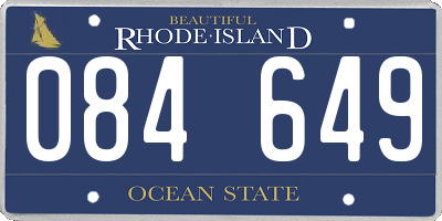 RI license plate 084649