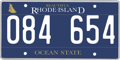 RI license plate 084654