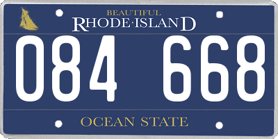 RI license plate 084668