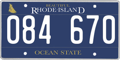 RI license plate 084670