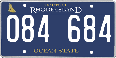 RI license plate 084684