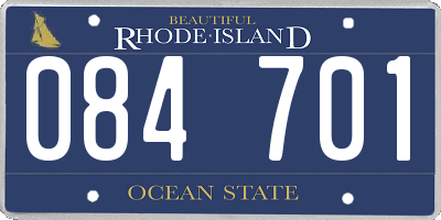 RI license plate 084701