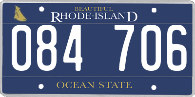 RI license plate 084706