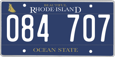 RI license plate 084707