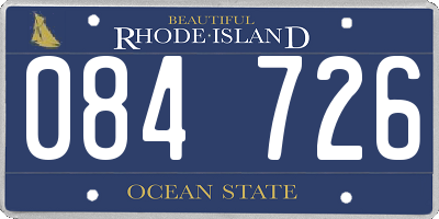 RI license plate 084726