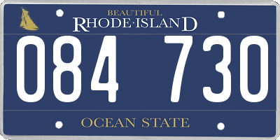 RI license plate 084730