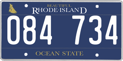 RI license plate 084734
