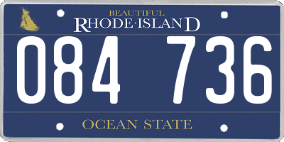 RI license plate 084736