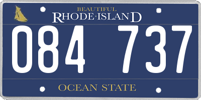 RI license plate 084737