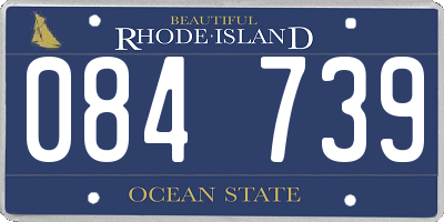 RI license plate 084739