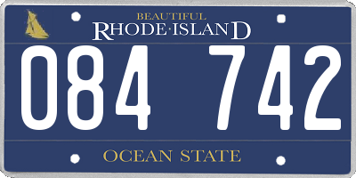 RI license plate 084742