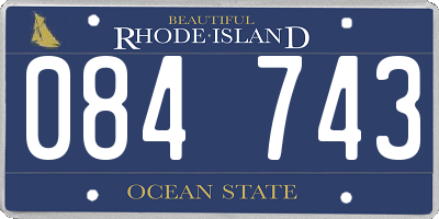 RI license plate 084743