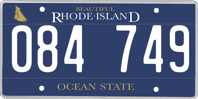 RI license plate 084749