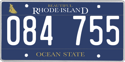 RI license plate 084755