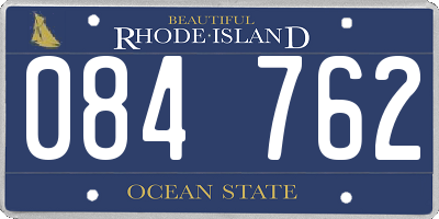 RI license plate 084762