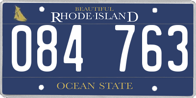 RI license plate 084763