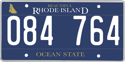 RI license plate 084764