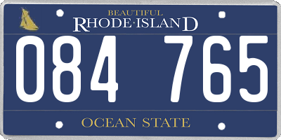 RI license plate 084765