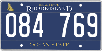 RI license plate 084769