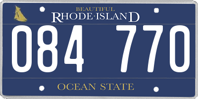 RI license plate 084770